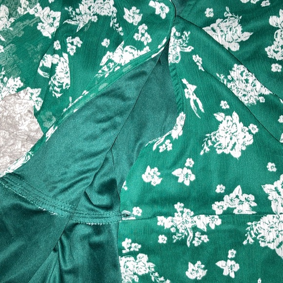 Size M LC Lauren Conrad High Low Wrap Maxi Dress sheer long sleeve front tie - Picture 9 of 13